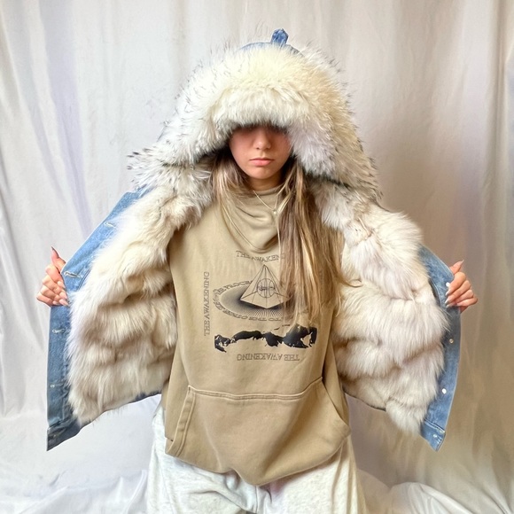 Jackets & Coats | Denim Jacket Real Fox Fur | Poshmark
